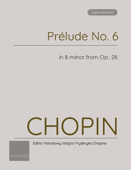 Chopin - Préludes, Op. 28 No. 6 (PDF Sheet Music / Digital Download)