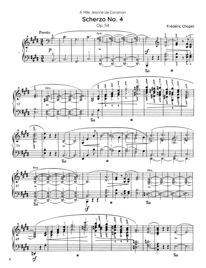Chopin - Scherzo No. 4, Op. 54 (PDF Sheet Music / Digital Download)