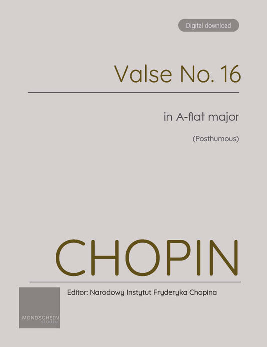 Chopin - Valse No. 16 in A-flat major, Op. Posth. (PDF Sheet Music / Digital Download)