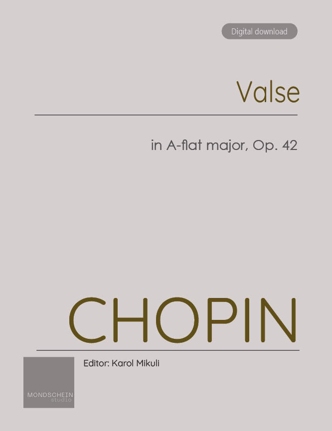 Chopin - Valse in A-flat major, Op. 42 (PDF Sheet Music / Digital Download)