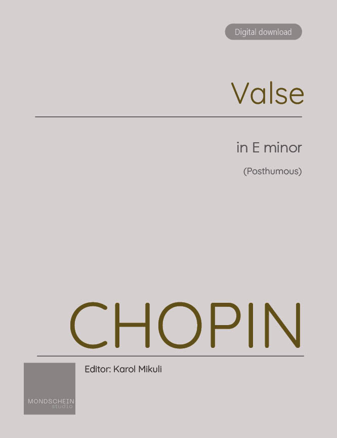 Chopin - Valse in E minor, Op. Posth. (PDF Sheet Music / Digital Download)