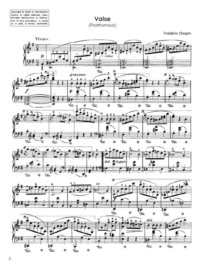 Chopin - Valse in E minor, Op. Posth. (PDF Sheet Music / Digital Download)