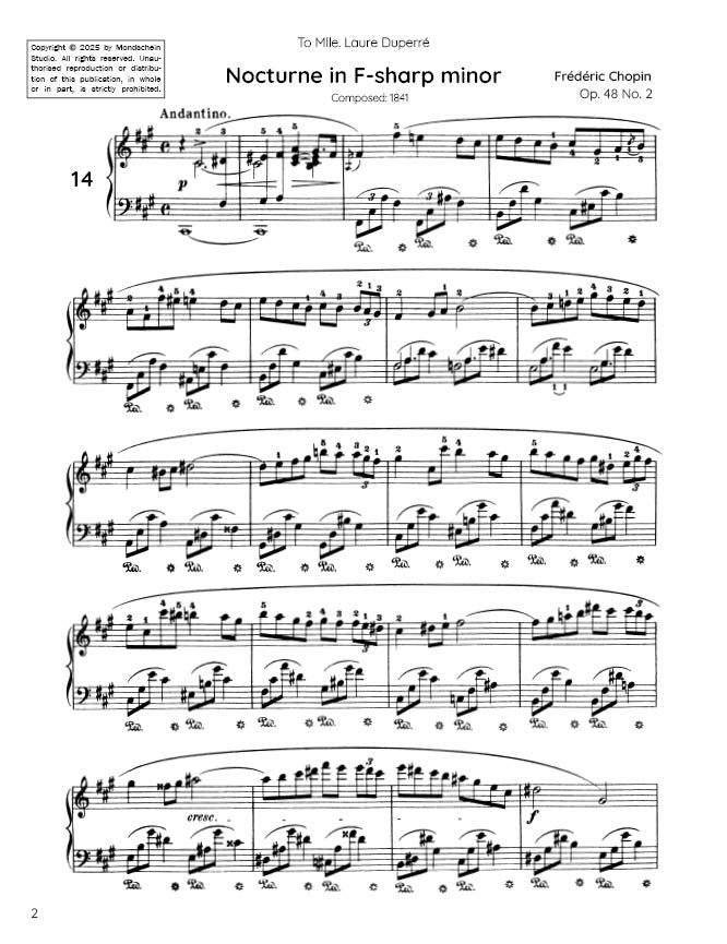 Chopin - Nocturne No. 14, Op. 48 No. 2 (PDF Sheet Music / Digital Download)