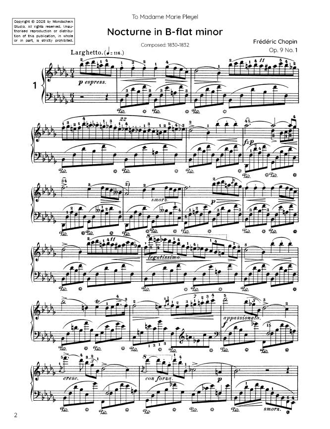 Chopin - Nocturne No. 1, Op. 9 No. 1 (PDF Sheet Music / Digital Download)
