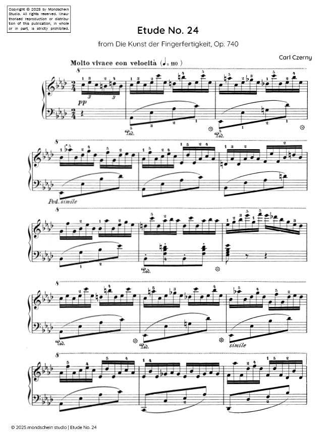 Czerny - Etude No. 24 from Die Kunst der Fingerfertigkeit, Op. 740 (PDF Sheet Music / Digital Download)