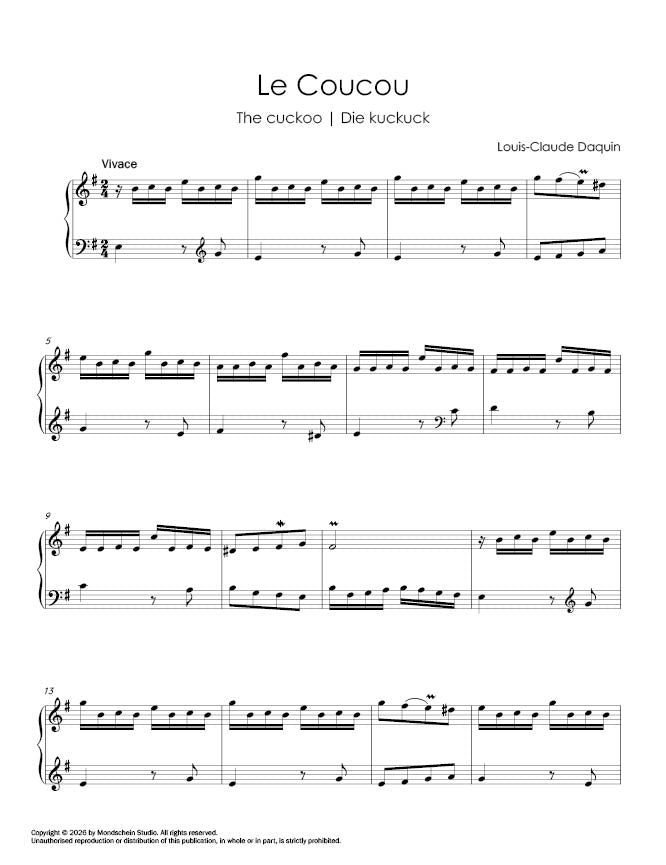 Daquin - Le Coucou (PDF Digital Download | Printed Sheet Music)