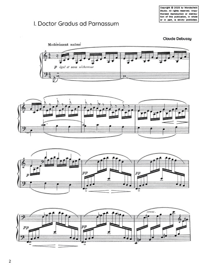 Debussy - Doctor Gradus ad Parnassum No. 1 from Children's Corner (PDF Sheet Music / Digital Download)