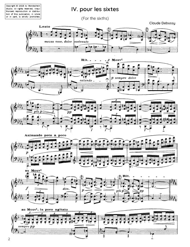 Debussy - Étude IV from Douze Études (PDF Sheet Music / Digital Download)