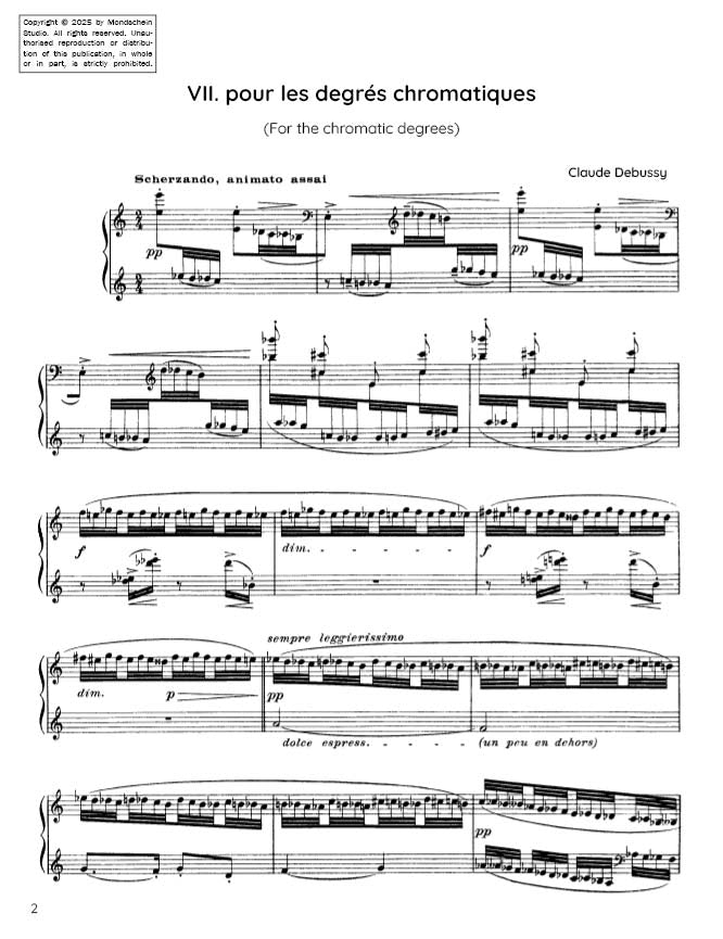 Debussy - Étude VII from Douze Études (PDF Sheet Music / Digital Download)