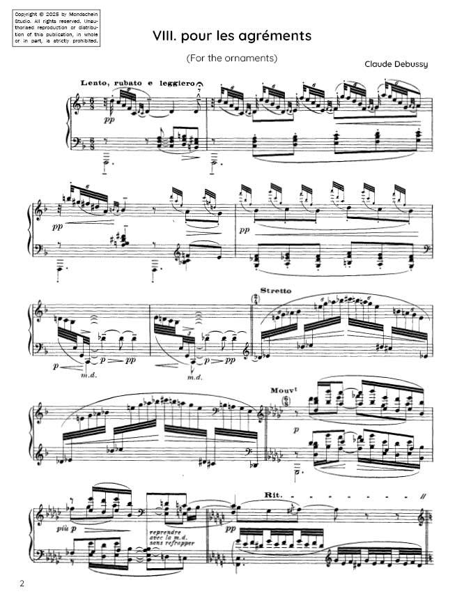 Debussy - Étude VIII from Douze Études (PDF Sheet Music / Digital Download)