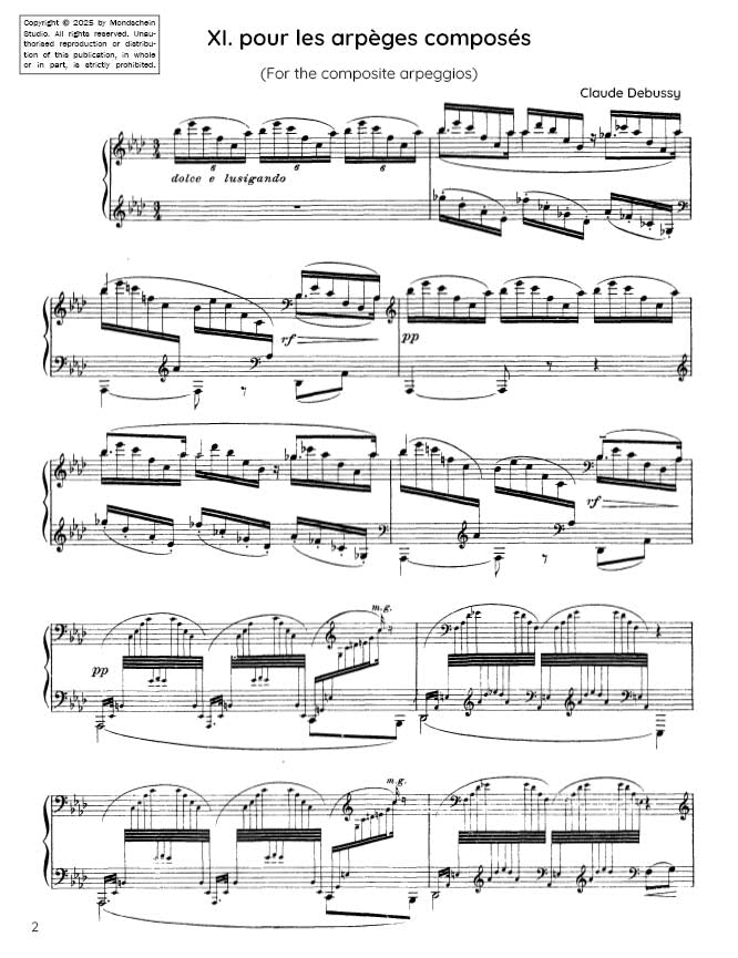 Debussy - Étude XI from Douze Études (PDF Sheet Music / Digital Download)