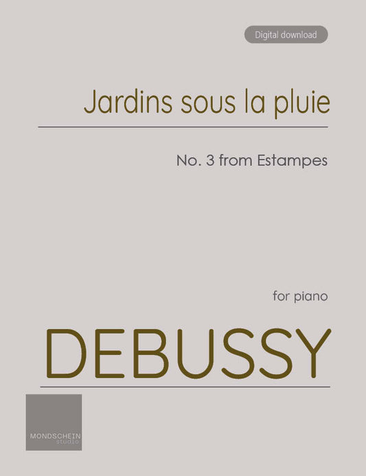 Debussy - Jardins sous la pluie from Estampes (PDF Sheet Music / Digital Download)