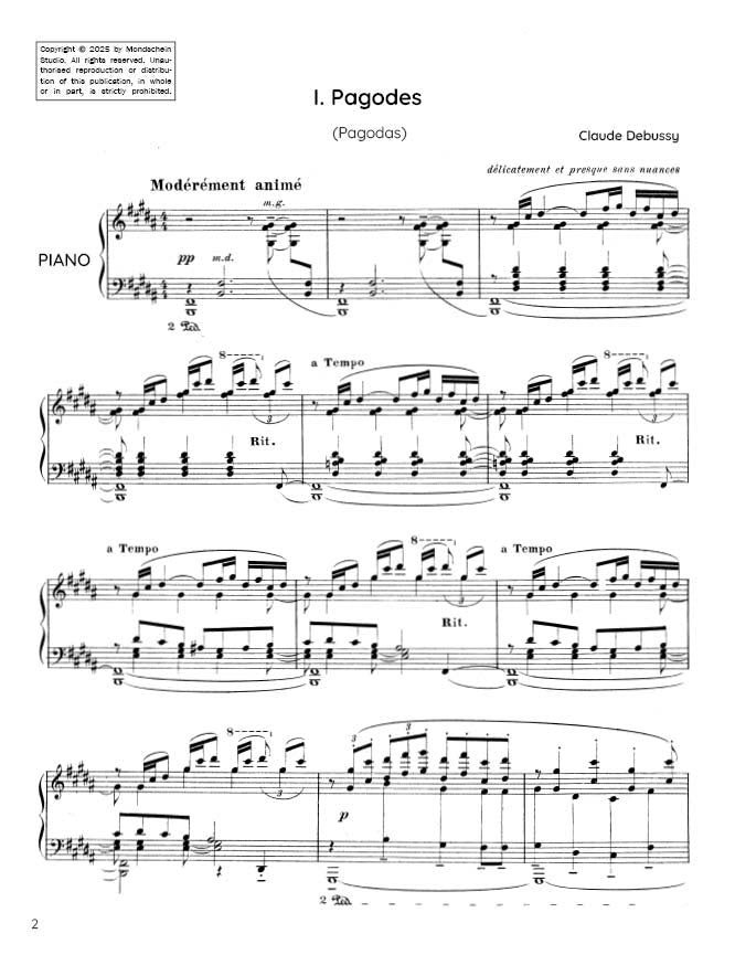 Debussy - Pagodes from Estampes (PDF Sheet Music / Digital Download)