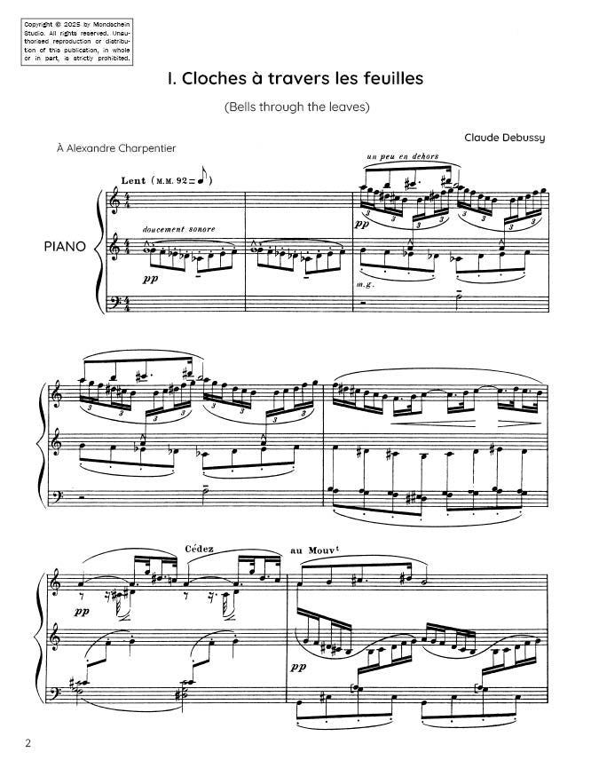 Debussy - Cloches à travers les feuilles from Images Book II No. 1 (PDF Sheet Music / Digital Download)