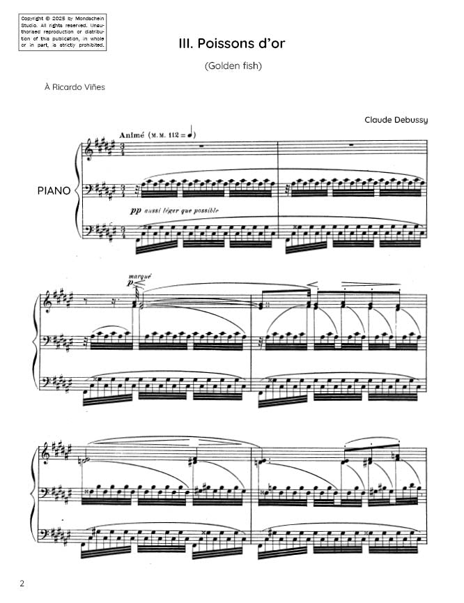 Debussy - Poissons d’or from Images Book II No. 2 (PDF Sheet Music / Digital Download)