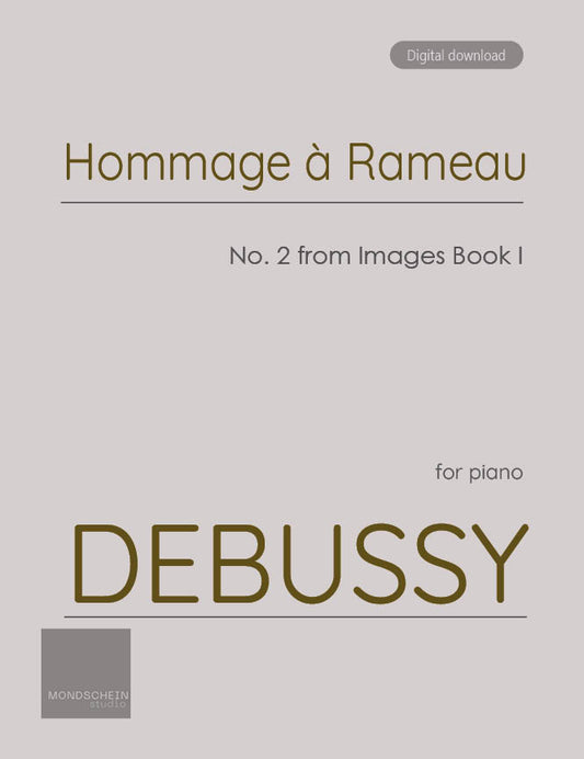 Debussy - Hommage à Rameau from Images Book I (PDF Sheet Music / Digital Download)