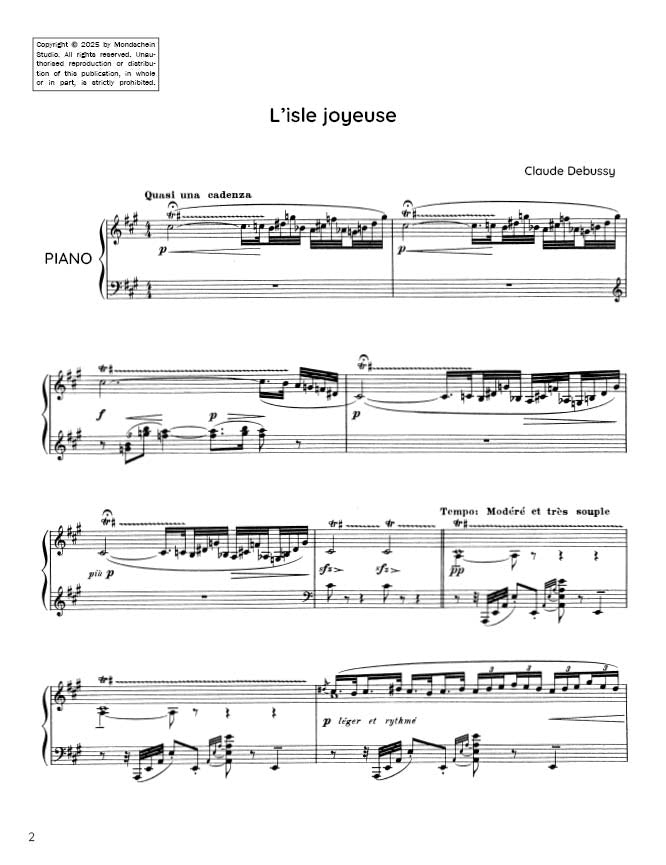 Debussy - L’isle joyeuse (PDF Sheet Music / Digital Download)