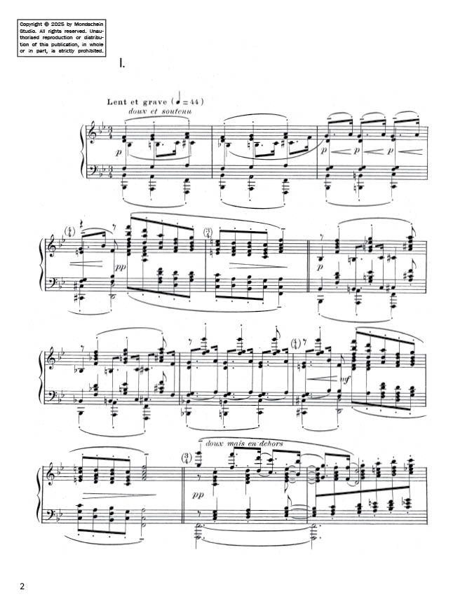 Debussy - Préludes, Book I - Danseuses de Delphes (PDF Sheet Music / Digital Download)
