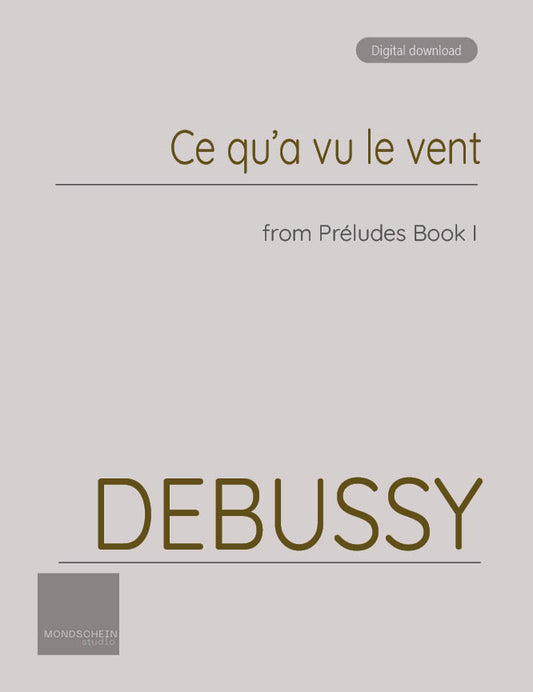 Debussy - Préludes, Book I - Ce qu'a vu le vent d'ouest (PDF Sheet Music / Digital Download)
