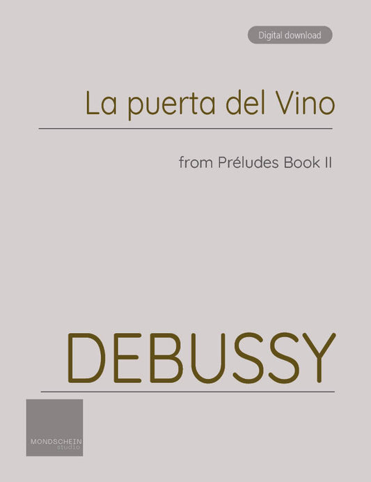 Debussy - Préludes, Book II - La puerta del Vino (PDF Sheet Music / Digital Download)