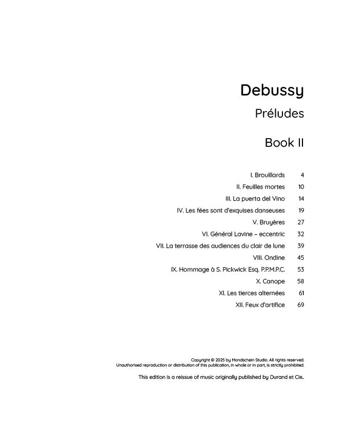 Debussy - Préludes, Book II (PDF Sheet Music / Digital Download)