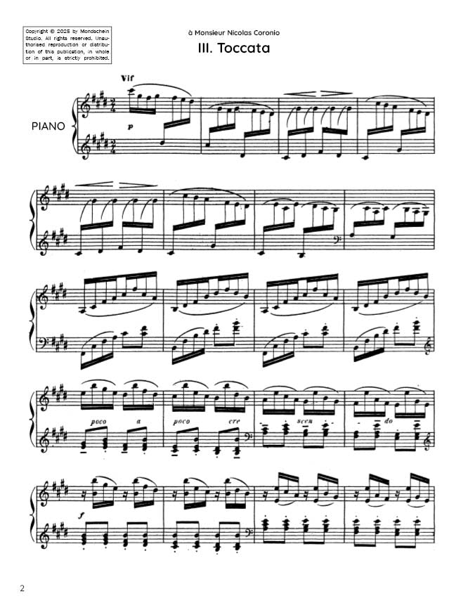 Debussy - Toccata from Pour le piano (PDF Sheet Music / Digital Download)