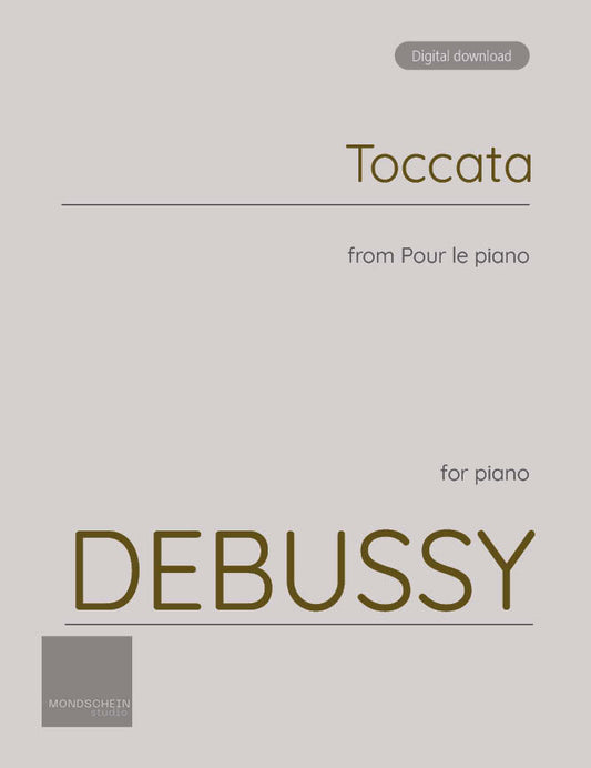 Debussy - Toccata from Pour le piano (PDF Sheet Music / Digital Download)