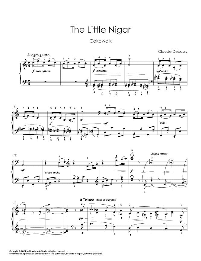 Debussy - The Little Nigar (PDF Digital Download | Printed Sheet Music)