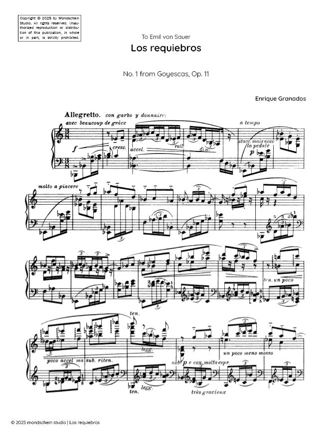 Granados - Los requiebros, No. 1 from Goyescas, Op. 11 (PDF Sheet Music / Digital Download)