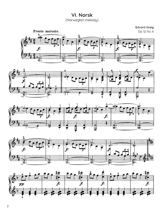 Grieg - Norsk (Norwegian melody), Op. 12 No. 6 (PDF Sheet Music / Digital Download)