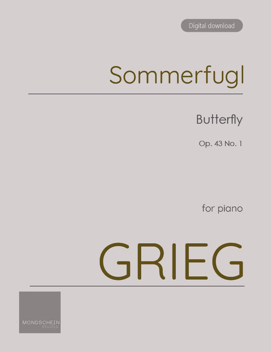 Grieg - Butterfly, Op. 43 No. 1 (PDF Sheet Music / Digital Download)