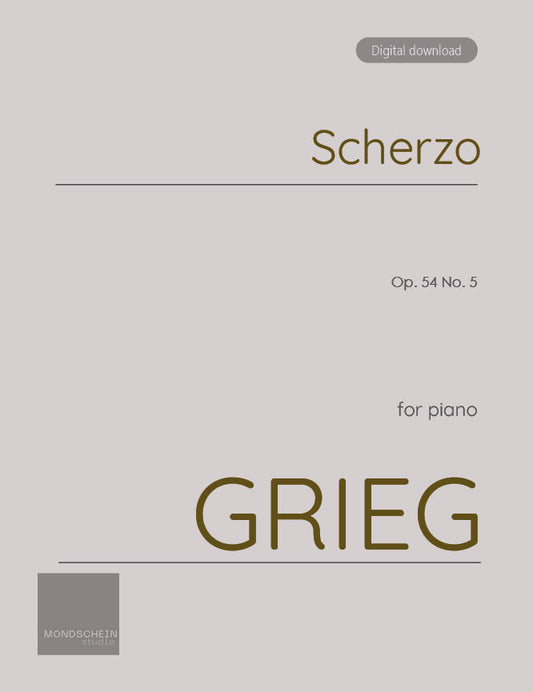 Grieg - Scherzo, Op. 54 No. 5 (PDF Sheet Music / Digital Download)