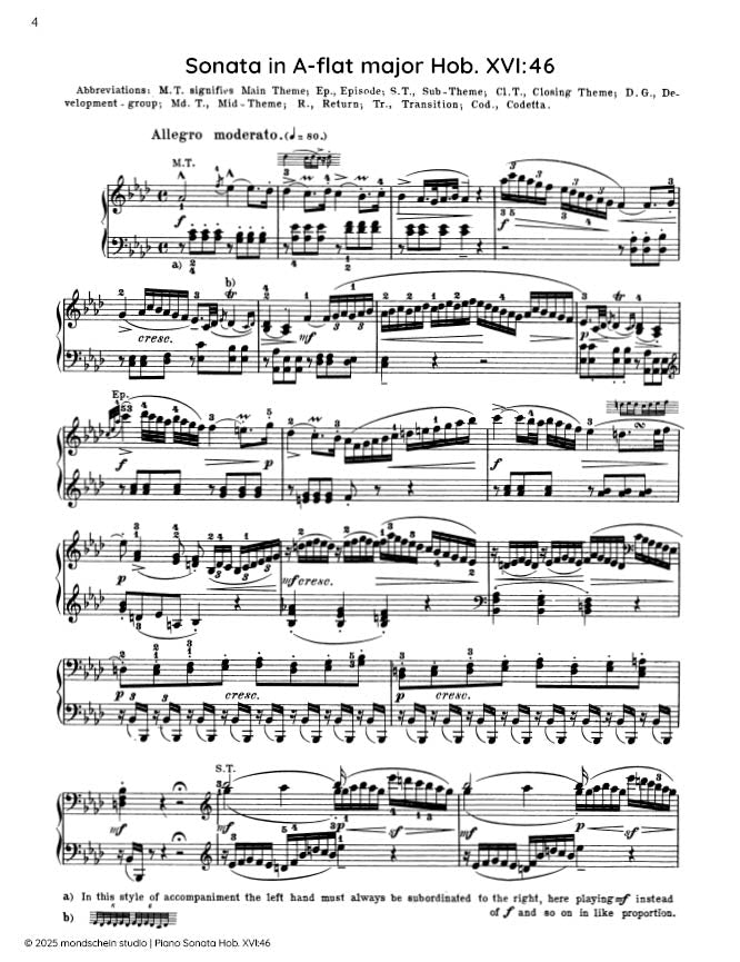 Haydn - Sonata in A-flat major, Hob. XVI:46 (PDF Sheet Music / Digital Download)