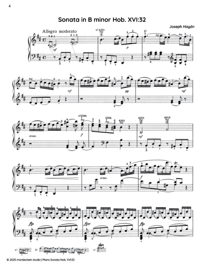 Haydn - Sonata in B minor, Hob. XVI:32 (PDF Sheet Music / Digital Download)