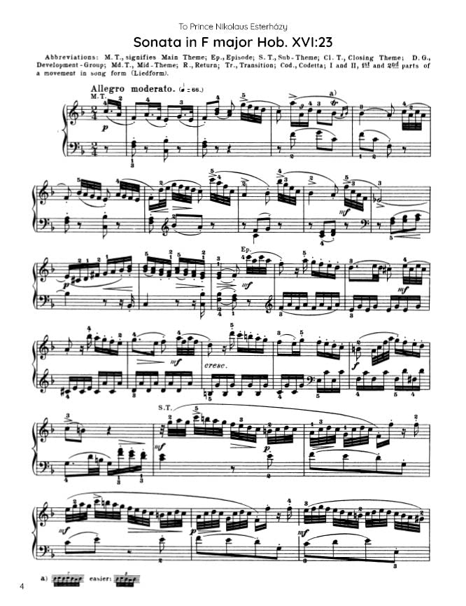 Haydn - Sonata in F major, Hob. XVI:23 (PDF Sheet Music / Digital Download)