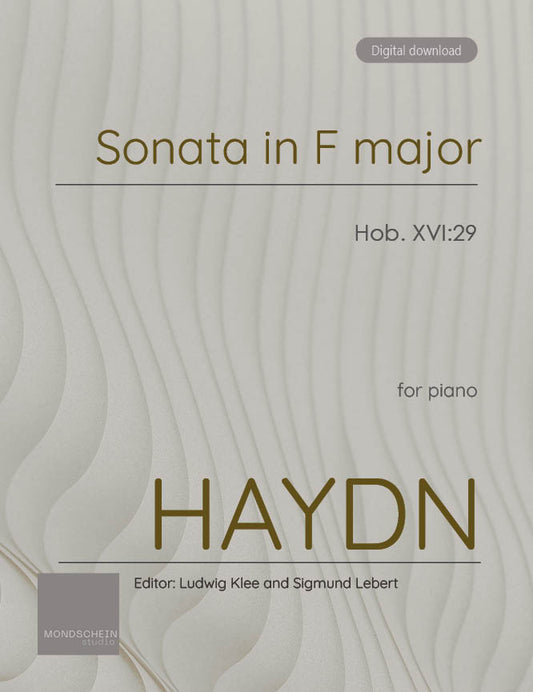 Haydn - Sonata in F major, Hob. XVI:29 (PDF Sheet Music / Digital Download)