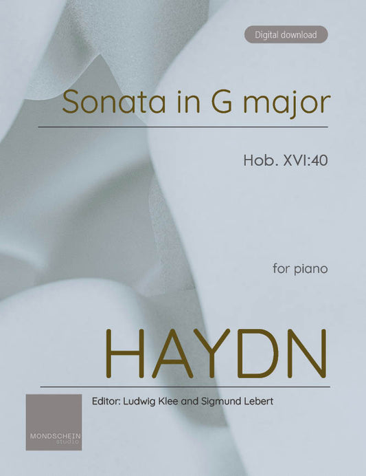 Haydn - Sonata in G major, Hob. XVI:40 (PDF Sheet Music / Digital Download)