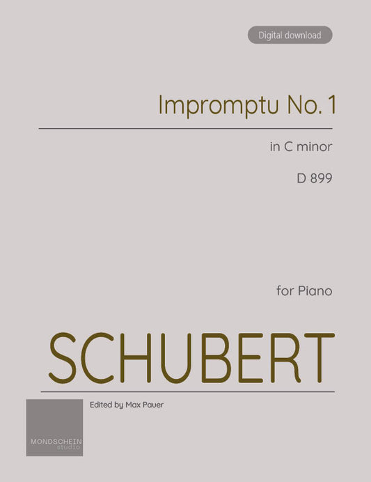 Schubert - Impromptu in C minor, D 899 No. 1 (PDF Sheet Music / Digital Download)