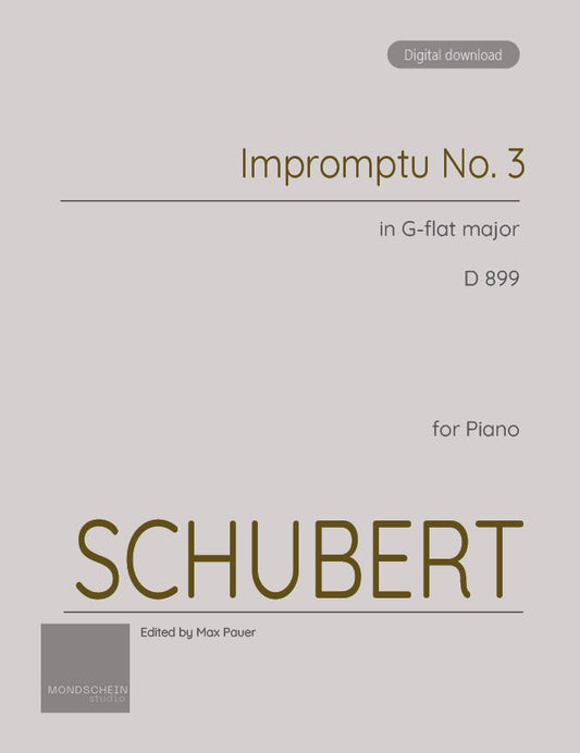 Schubert - Impromptu in G-flat major, D 899 No. 3 (PDF Sheet Music / Digital Download)