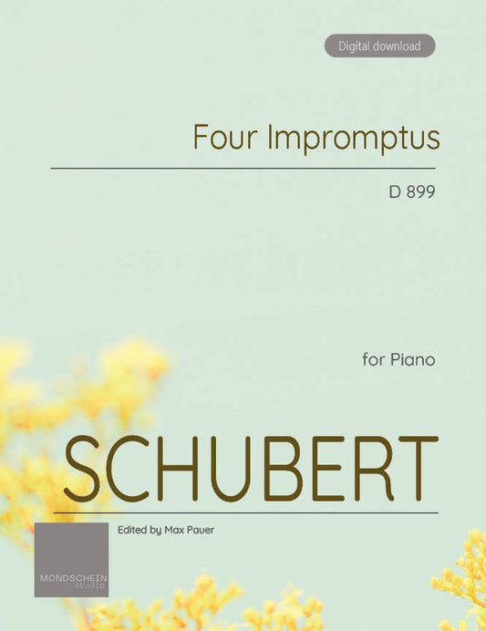 Schubert - Four Impromptus, D 899 (PDF Sheet Music / Digital Download)