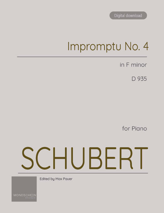 Schubert - Impromptu in F minor, D 935 No. 4 (PDF Sheet Music / Digital Download)