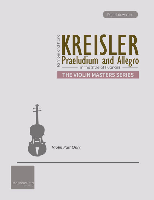 Kreisler - Praeludium and Allegro (The Violin Masters Series)