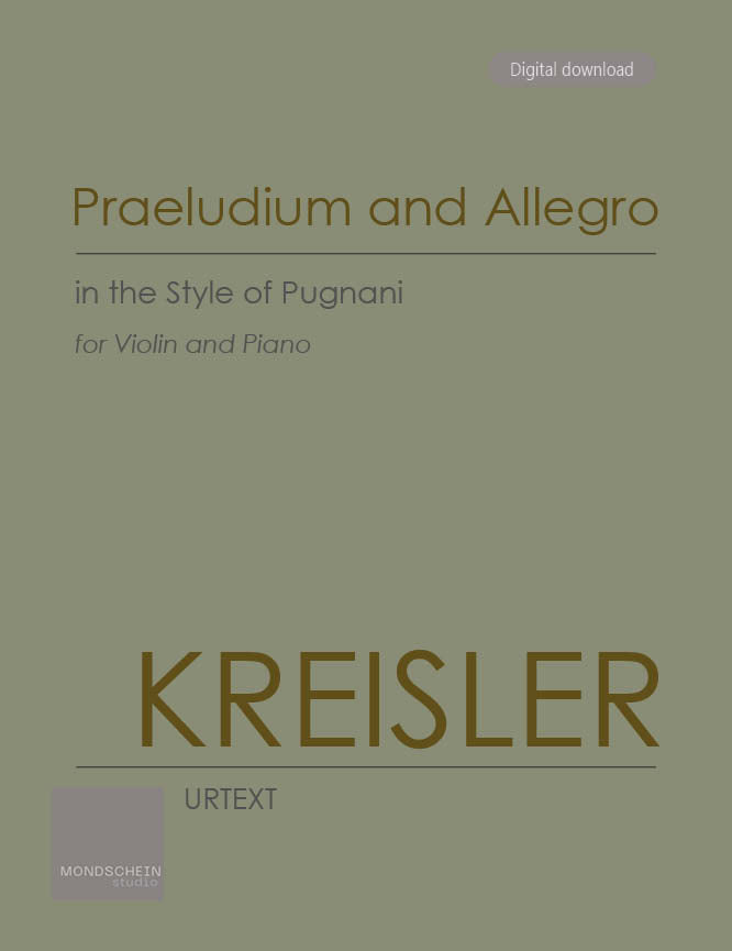 Kreisler - Praeludium and Allegro for Violin and Piano (PDF Digital Download | Printed Sheet Music)