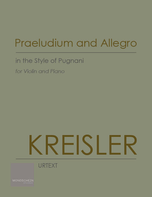 Kreisler - Praeludium and Allegro for Violin and Piano (PDF Digital Download | Printed Sheet Music)