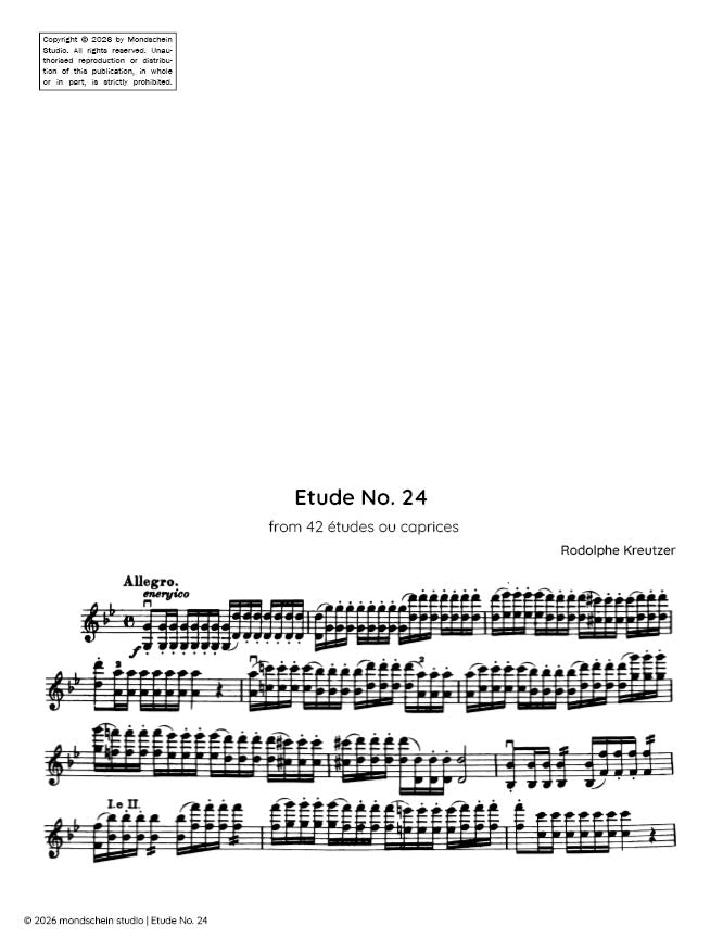 Kreutzer - Etude, No. 24 from 42 études ou caprices (PDF Sheet Music / Digital Download)