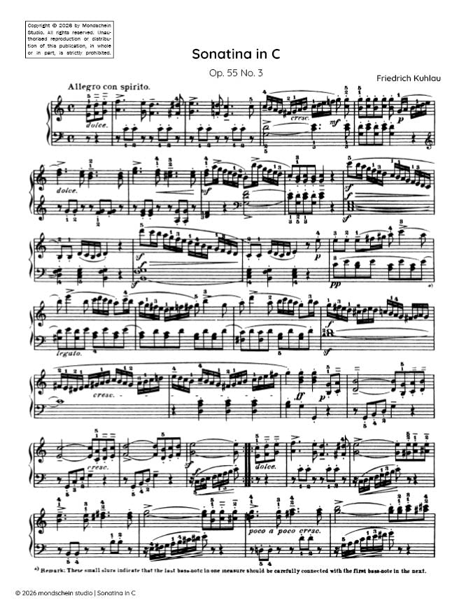 Kuhlau - Sonatina, Op. 55 No. 3 (PDF Sheet Music / Digital Download)