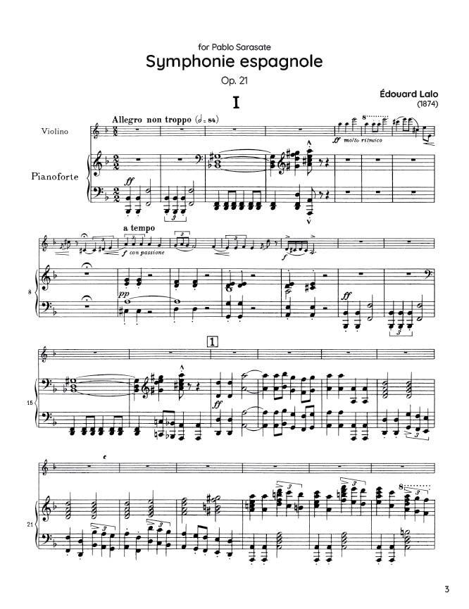Lalo - Symphonie espagnole, Op. 21 (PDF Sheet Music / Digital Download)