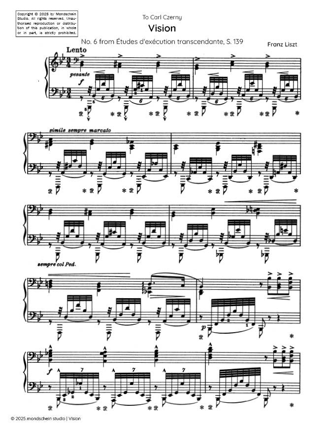 Liszt - "Vision", No. 6 from Études d'exécution transcendante, S. 139 (PDF Sheet Music / Digital Download)