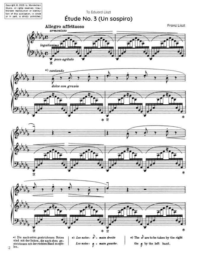Liszt - Études de concert No. 3 “Un sospiro”, S. 144 (PDF Sheet Music / Digital Download)