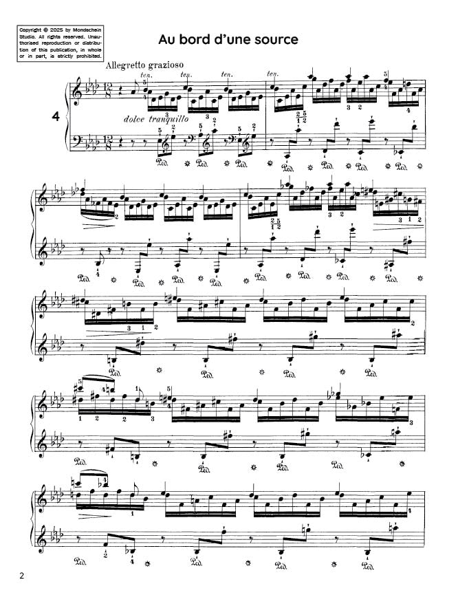Liszt - Années de pèlerinage I - 4. Au bord d'une source (PDF Sheet Music / Digital Download)